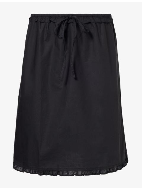 DEIJI STUDIOS One Frill Cotton Mini Skirt