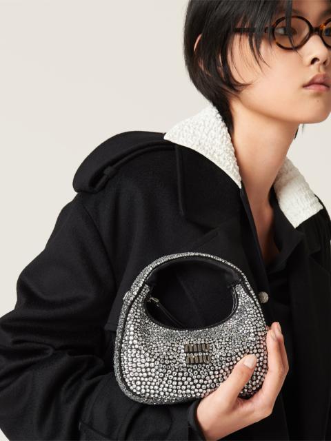 Wander satin and silk mini hobo bag with synthetic crystals