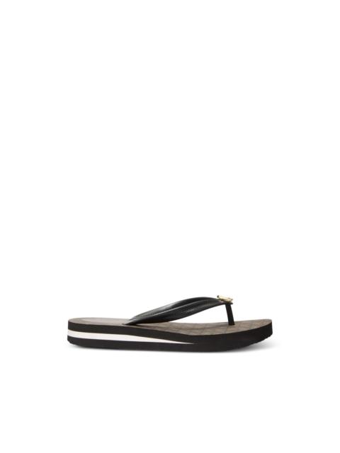 MICHAEL KORS Posie logo medallion flip flops