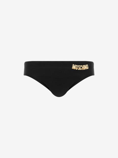 Moschino CRYSTAL LETTERING LOGO BIKINI BOTTOMS