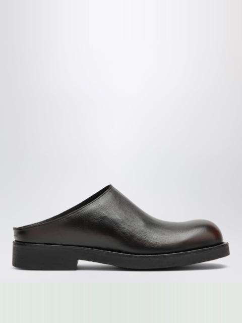 MM6 Maison Margiela Cappuccino/black leather mules