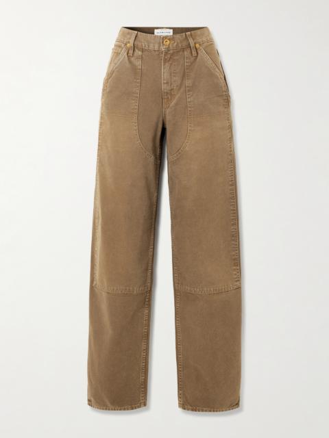 SLVRLAKE Tess Worker Paneled Cotton-canvas Barrel-leg Pants