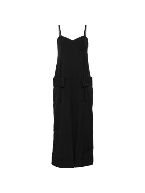 sleeveless wool dungarees