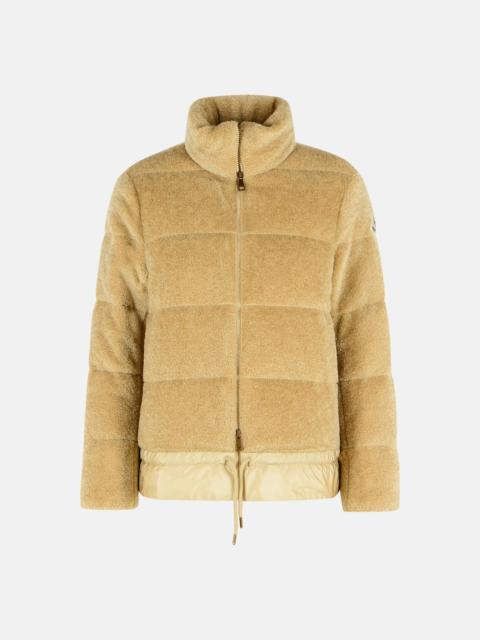 Moncler 'CEDRE' SHORT DOWN JACKET IN LIGHT BEIGE TEDDY-EFFECT FLEECE