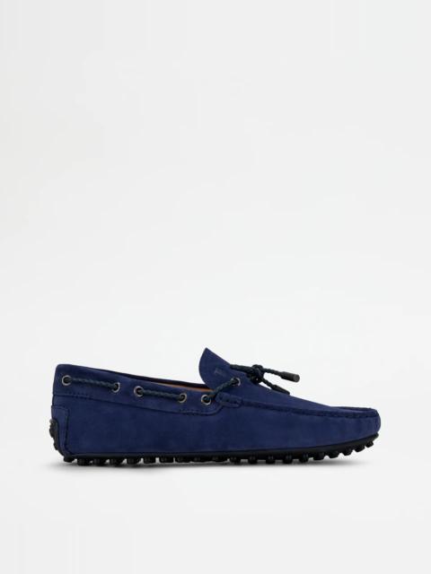 Tod's CITY GOMMINO DRIVING SHOES IN SUEDE - BLUE