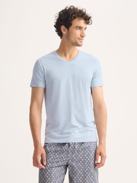 Men's V-Neck T-Shirt Basel Micro Modal Stretch Light Blue