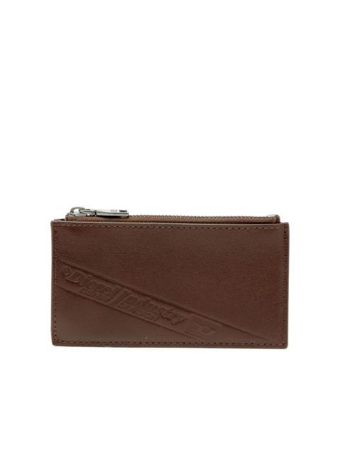 Diesel LEATHER CARD HOLDER WITH ZIP CLOSURE