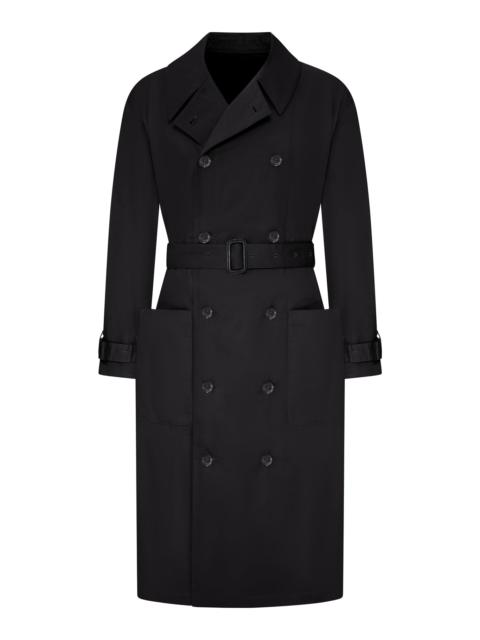 SOSHIOTSUKI DOUBLE-BREASTED COTTON TRENCH COAT WITH WAX FINISH AND BELT