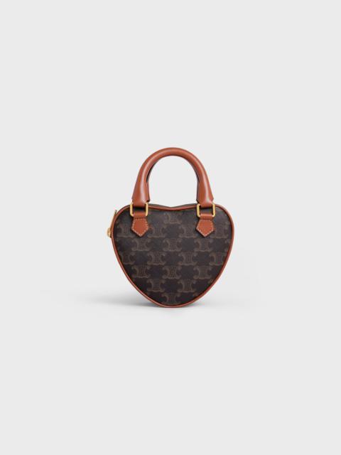 CELINE MEDIUM CELINE HEART in Triomphe Canvas and calfskin