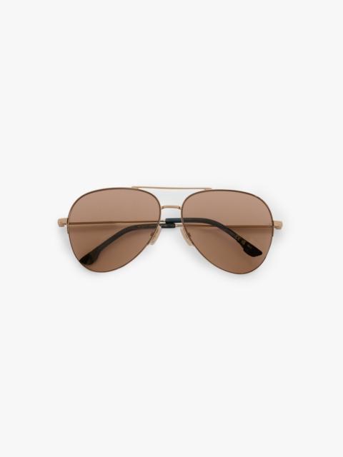 Victoria Beckham Metal Pilot Sunglass In Gold Blue