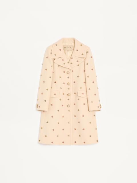 Valentino EMBROIDERED WOOL CREPE COAT