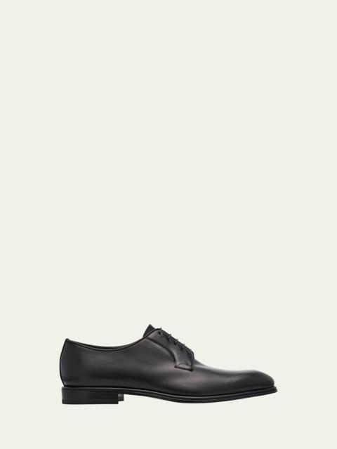 FERRAGAMO Men's Stefano Almond-Toe Leather Derby Shoes