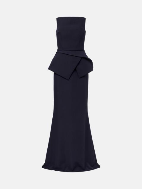 Safiyaa Belted crêpe gown