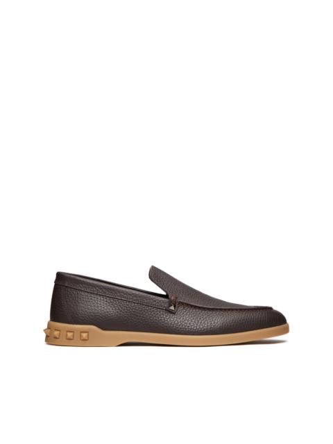 stud-detail leather loafers