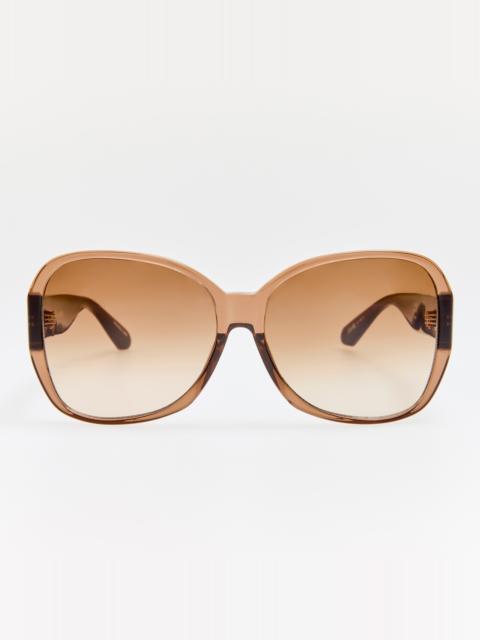 LINDA FARROW Blair Sunglasses in Brown