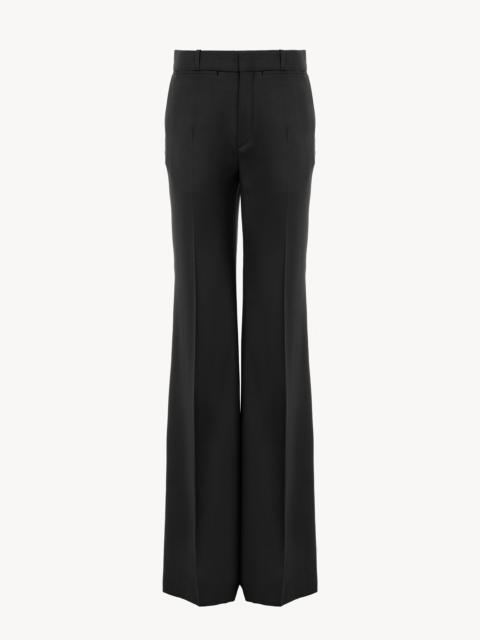 Chloé HIGH-RISE FLARED PANTS IN WOOL GRAIN DE POUDRE