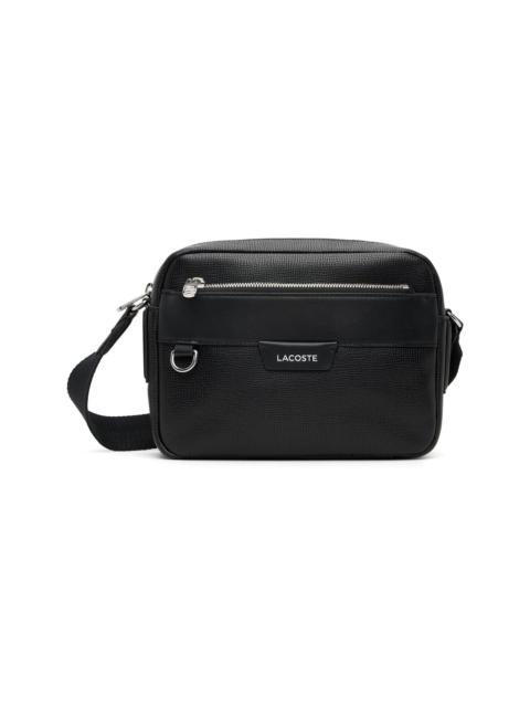 LACOSTE Black Ossian Leather Reporter Bag