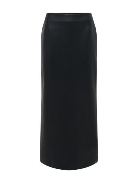 GABRIELA HEARST Manuela Midi Skirt in Black Soft Leather