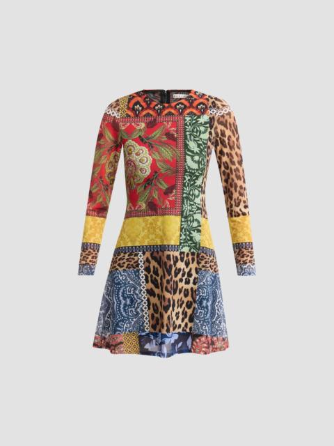 Alice + Olivia Women's Delora Patchwork Print Mini Dress - Off The Grid
