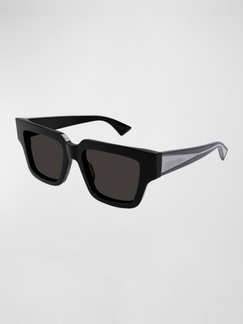 Bottega Veneta Engraved Logo Acetate Square Sunglasses