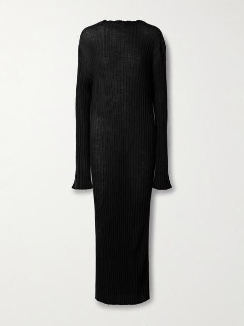 KHAITE Sigrid Ribbed Merino Wool-blend Maxi Dress