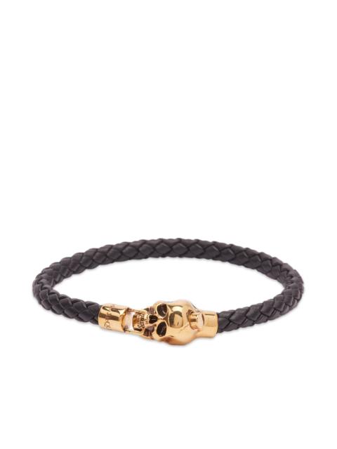 Alexander McQueen Alexander McQueen Leather Cord Skull Bracelet