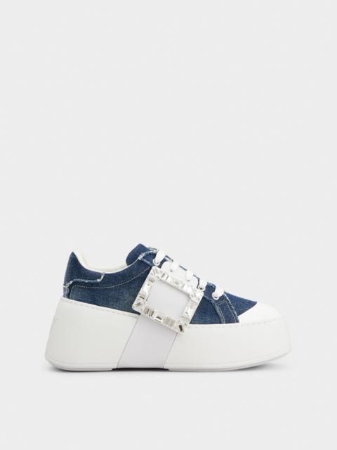 Roger Vivier Viv' Skate Sneakers in denim