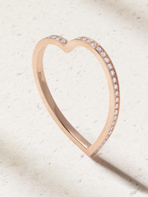 REPOSSI Antifer Heart 18-karat Rose Gold Diamond Ring