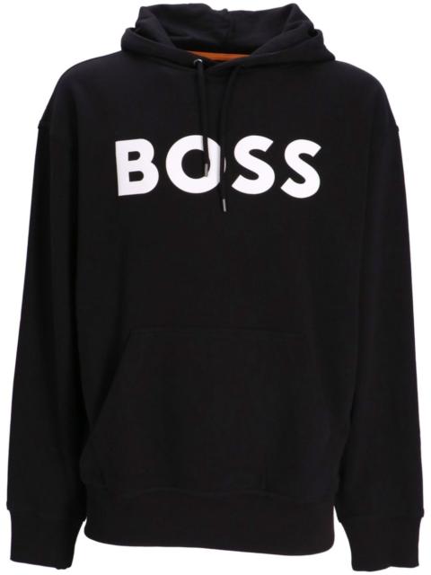 BOSS logo-print cotton hoodie