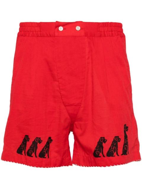 BODE graphic-print cotton shorts