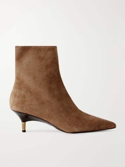 KHAITE Bella Suede Ankle Boots