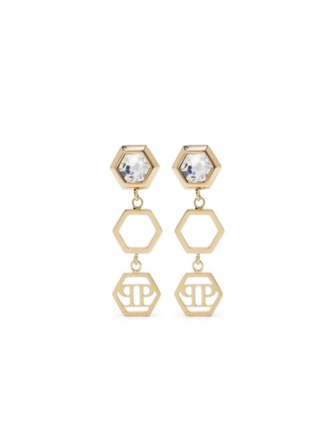 Hexagon Lux drop earrings