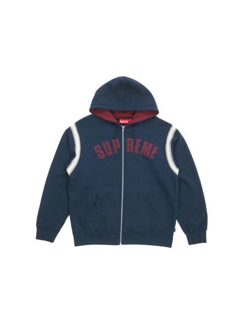 Supreme Supreme Jet Sleeve Zip Up Hooded Sweatshirt Navy