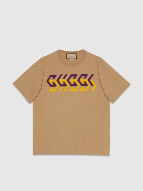 Cotton jersey T-shirt with Gucci print