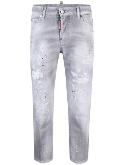 DSQUARED2 distressed low-rise cropped jeans