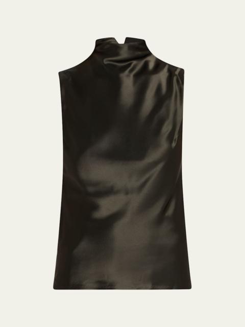 Nanushka Colson Satin Cowl-Neck Top