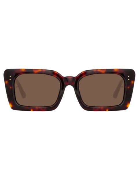 NIEVE RECTANGULAR SUNGLASSES IN TORTOISESHELL