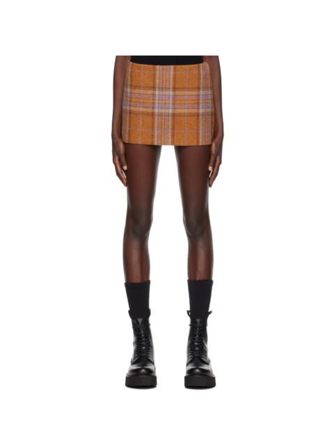 Orange Check Miniskirt