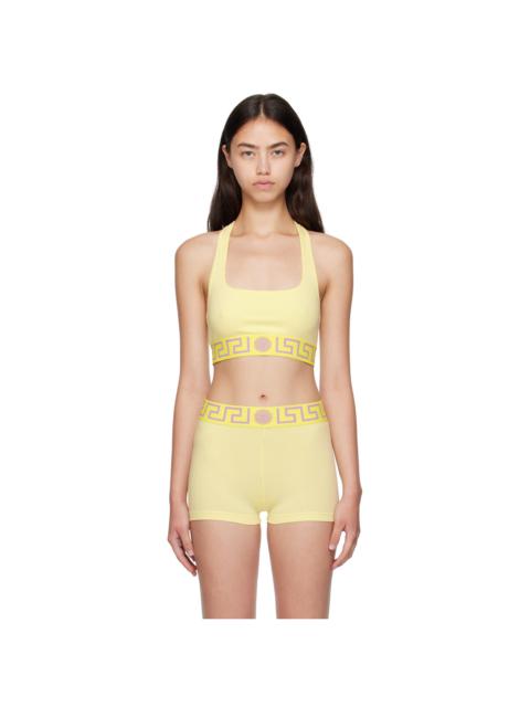 VERSACE Yellow Greca Border Scoop Bra