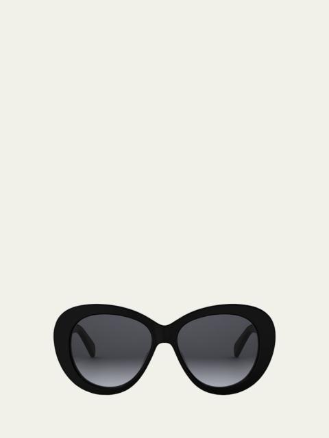 CELINE Triomphe Logo Oval Acetate Sunglasses