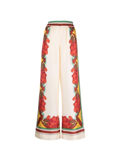 floral-print palazzo trousers