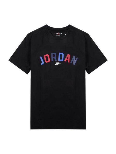 Nike 남자 나이키 다색 알파벳 느슨한 Breathable 운영하는 훈련 짧은 소매 검정 t-셔츠 DH8979-