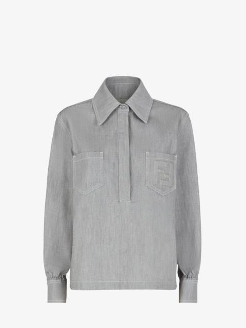 FENDI Gray chambray shirt