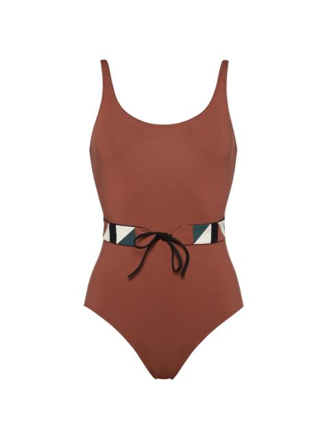 ERES Women's Damier Belted One-Piece Swimsuit - Medina