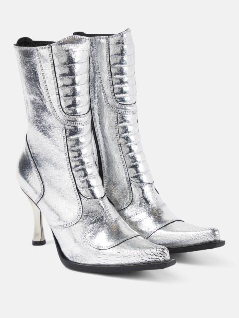 VETEMENTS Metallic leather ankle boots