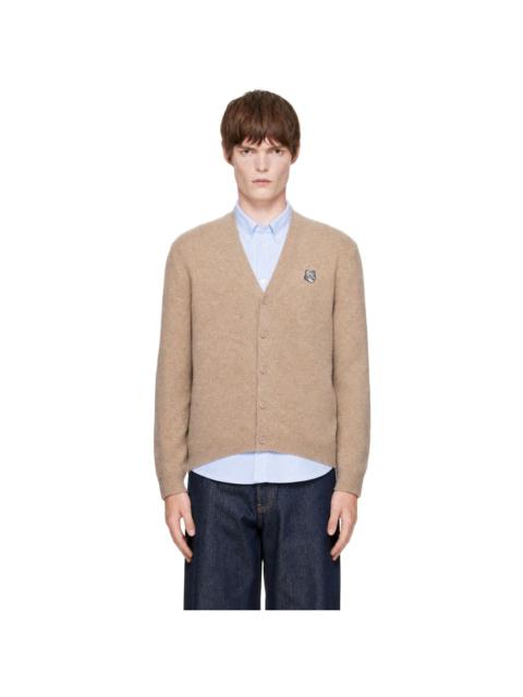 Maison Kitsuné Brown Fox Head Lambswool Comfort Cardigan