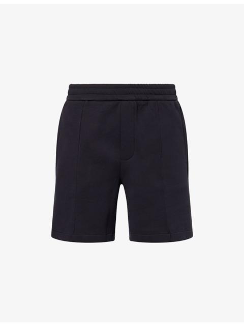 EMPORIO ARMANI Eagle-Patch Double-Jersey Cotton-Blend Bermuda Shorts