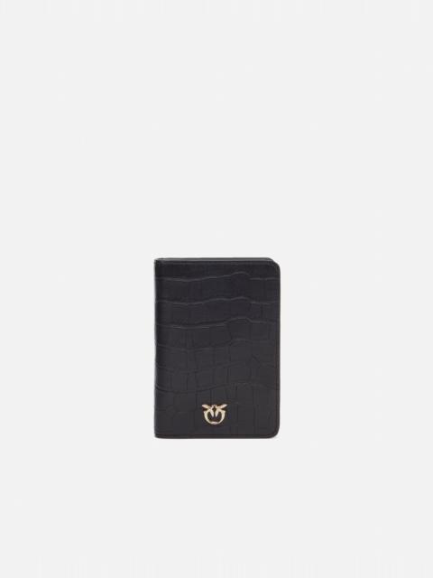 PINKO PINKO GALLERIA CROC-PRINT LEATHER PASSPORT HOLDER