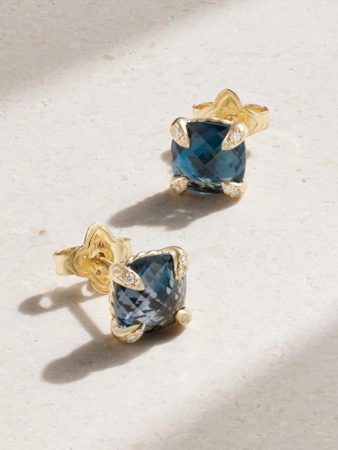 DAVID YURMAN Châtelaine 18-karat Gold, Diamond And Topaz Earrings
