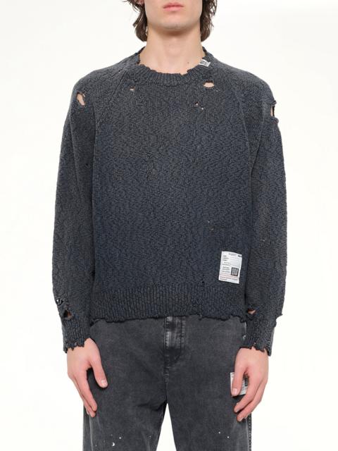 Maison MIHARAYASUHIRO Sun Faded Knit Pullover in Black